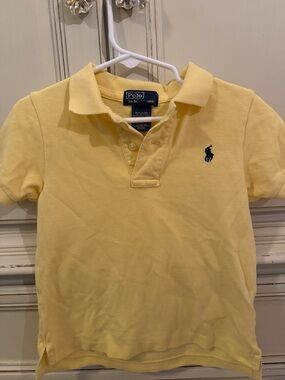 Polo by Ralph Lauren Boys Light Yellow Short Sleeve Polo with Navy Pony